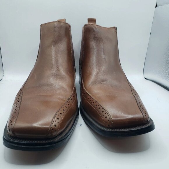 STACY ADAMS RAYFORD MENS CHUKKA BOOTS SIZE 10M TAN HAVANE BROWN COLOR EUC - Picture 5 of 6